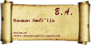Bauman Amália névjegykártya