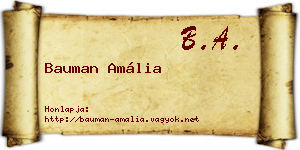 Bauman Amália névjegykártya